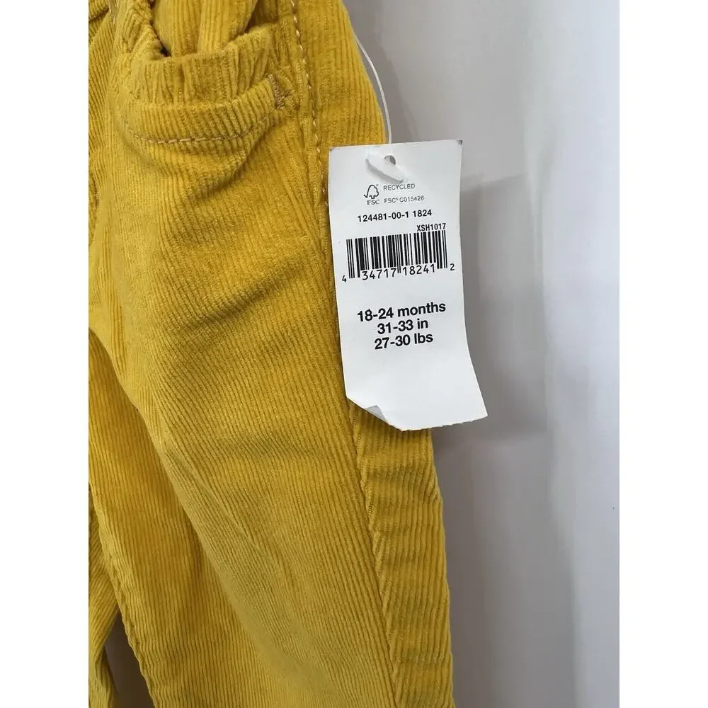 Baby Gap Deep Yellow Ruffled Edge Corduroy Pants Size 18-24M NWT